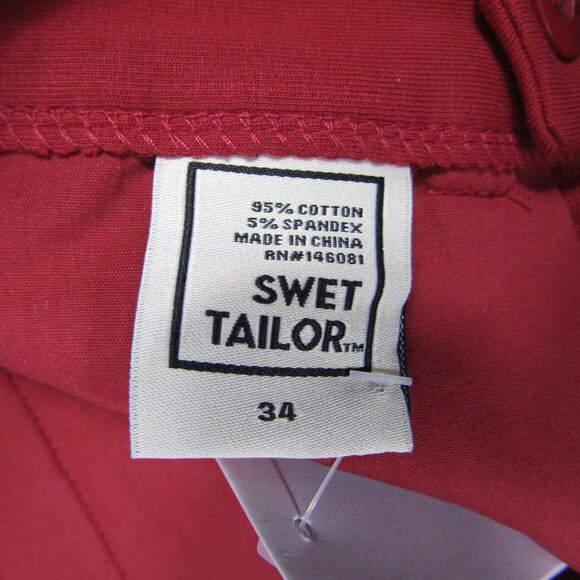 Swet Tailor NEW NWT Mens 34 Red Everyday Chino Shorts Athletic Golf - Picture 4 of 6